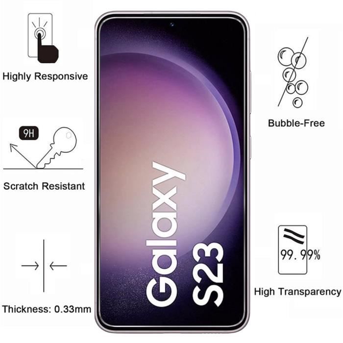 Verre Trempé pour Samsung Galaxy S23 Ultra (6,8) [Pack 2] Film