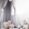 Ciel de lit Enfant Décoration de Chambre D'enfant en Forme de Dôme, Moustiquaire pour lit Enfants 250*60CM(Gris violet)-3