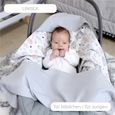 Couverture bébé pour siège auto et poussette - Totsy Baby - Nid d'ange hiver et été - Hiboux avec Gaufre Grise-3