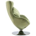 Solde - Mobilier FR24180M Fauteuil Magic pivotant, Fauteuil Relaxation Chaise de salon en forme d’œuf avec coussin Vert clair Velour-3