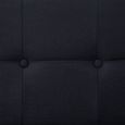 :)62162 GRAND Canapé de salon Sofa - Divan - Canapé-lit Canapé convertible - Professionnel - avec accoudoir Noir Polyester-3