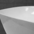 ECD Germany Vasque à Poser Lavabo Salle de Bain - Ø 505 x 385 mm - en Céramique - Ovale - Blanc - avec Kit de Vidange-3