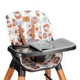 LIONELO Chaise haute bébé Mona réglable style Scandinave - Fleurs-3
