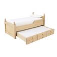 1: 12 maison de poupée Miniature chambre meubles en bois massif lit avec matelas accessoire blanc tiroir lit Phenovo-3