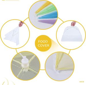 Cloche Alimentaire Pliable Anti-Mouches - Couvercle Parapluie Maillé Pour BBQ Pique-Nique Buffet Camping, 2 Tailles 12" Et 18"