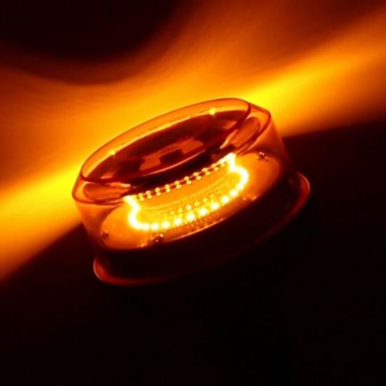 Gyrophare LED Orange D-TECH 12-24V - Lumière Stroboscopique Magnétique Pour Camion Tracteur Voiture - Homologué ECE
