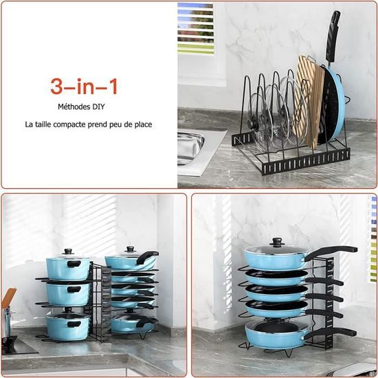 Porte-pot Extensible, Support Organisateur De Cuisine Pour Armoire Sous