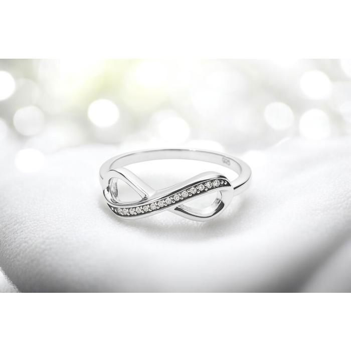 Bague Cœur Infini JO WISDOM Argent 925 Femme AAA Zircon | Bijoux Élégant Et Romantique