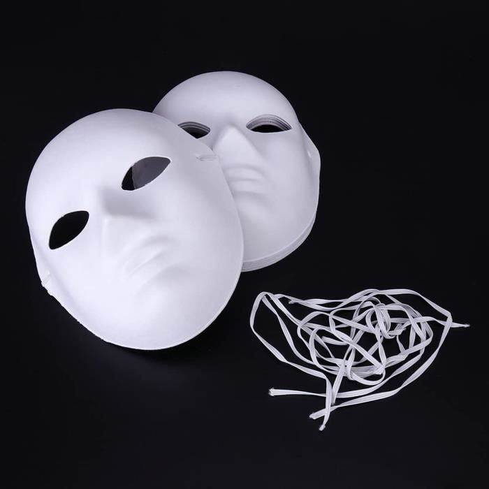 Masques Complets De Bricolage 12Pcs Masque De Papier À Pein E Halloween  Masque De Bricolage Blanc Masque De Mascarade Masque[x9066] - Cdiscount  Maison