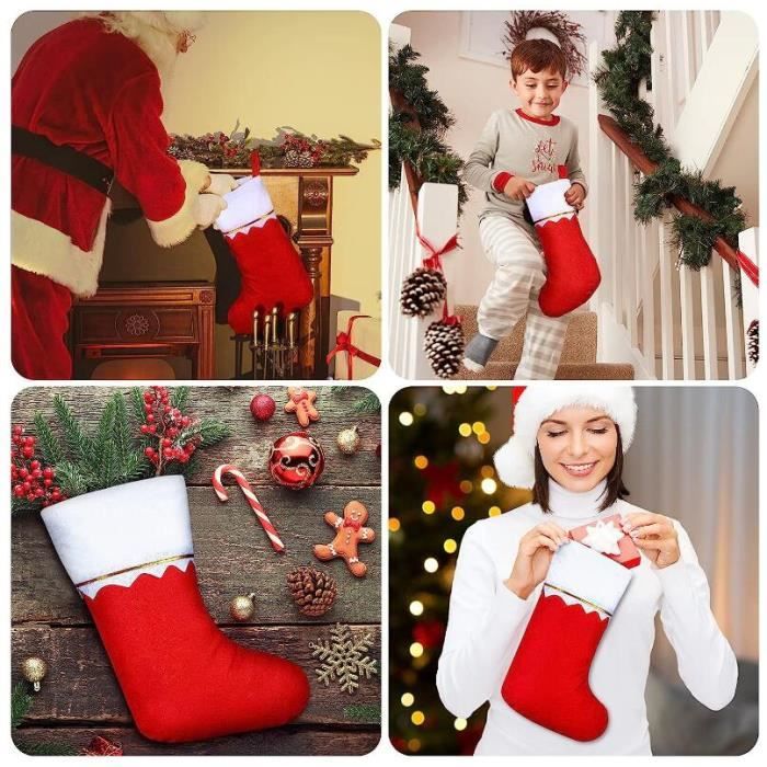 3pcs Traîneau Vieil Homme Bonhomme De Neige Cerf Bas De Noël