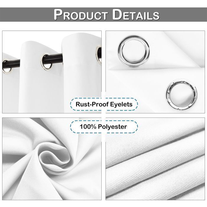 Rideaux Extérieur Patio Imperméables 2 Panneaux - Aspect Lin Semi-Transparents