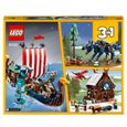 LEGO® 31132 Creator 3-en-1 Le Bateau Viking et le Serpent de Midgard, Jouet Transformable en Maison avec un Dragon ou un Loup-5