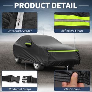 Couverture Voiture Anti-Poussière Étanche Anti-UV 415x170x150cm Argent - Protection Complète