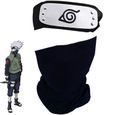 Masque Visage de Kakashi Hatake de Naruto avec Bandeau Naruto Cosplay Bandeau Ninja Konoha métal déguisement-0
