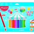Maped  Color'Peps Crayons de Couleur Maxi pour Enfants, Premiers Crayons de Coloriage pour Bébé +2 ans - Boîte de 24 crayons Jumbo-0