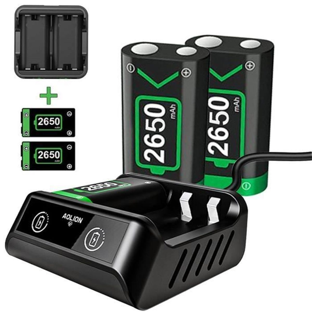 2 x 2650mAh Batterie pour Xbox Series X,Chargeur de Batterie
