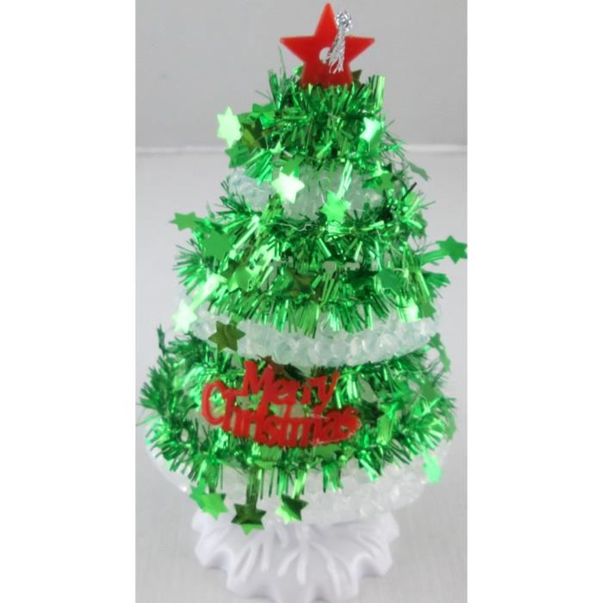 Sapin de Noël arbre de Noël Sapin 60 cm avec decoration en argent et guirlande