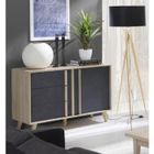 MEUBLORAMA - Buffet, enfilade, bahut petit modèle MALMO. Meuble design type SCANDINAVE. Effet ultra tendance pour votre salon