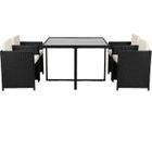 BEAU RIVAGE Ensemble repas encastrable 4 personnes MALA résine tressée noir