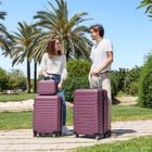 Numada - Jeu de valises Bordeaux 3pcs ABS Cabin Suitcase 53cm, Medium 63cm and Toilet Bag
