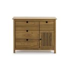 TOUSMESMEUBLES Commode 1 porte 4 tiroirs en bois massif de Pin - BRANU - L 100 x l 40 x H 80