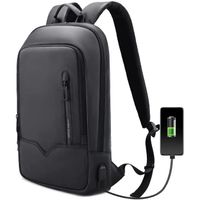  Sac à Dos Ordinateur Portable Imperméable 15.6 Pouces pour Homme Sac Femme Léger avec USB Charging Port Sac à Dos d'affaires PC-Noi