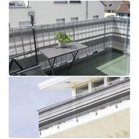 Brise vue renforcé HDPE Balcon Couverture 0,75 x 5 m gris 220 gr/m² luxe pro，Rayures Grises