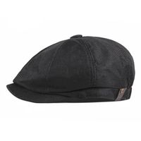 Casquette,2021 nouveau casquette gavroche hommes printemps été chapeau octogonal pour mâle - Type Black - Elastic 56to61cm