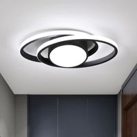 Glamaris Plafonnier LED ovale noir 39W, Luminaire Moderne en Acrylique, Lustre Intérieur pour Couloir Cuisine Salon Chambre, Lumière
