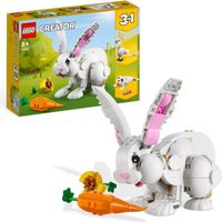 LEGO Creator 3-en-1 31133 Le Lapin Blanc, avec des Figurines Animaux Poissons, Phoques et Perroquets