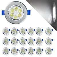 LILIIN Lot de 20 LED Spots Encastrable 3 W pour Salle de Bain, Chambre et Cuisine- 20x3W, Blanc froid
