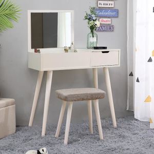 Coiffeuse Table De Maquillage Contemporaine Miroir Rabattable