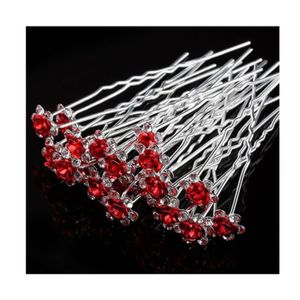 Épingle à Cheveux Fleur Rouge - Broche Rose Pour Mariage, Fête Ou Déco