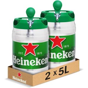 MACHINE A BIÈRE  Pack de 2 fûts 5L - Heinekelonde  Biere Blonde 5°  Compatible avec Tireuse BeerTender  Utilisable sans Machine à Bière  Bieres p36