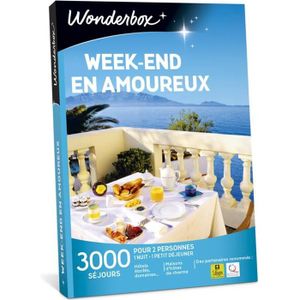 COFFRET SÉJOUR Wonderbox - Coffret cadeau pour couple - Week-end en amoureux - 3000 séjours en couple : chambre d’hôtes, gîte, chalet..