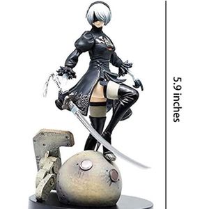 AUTOMATE ET PERSONNAGES Anime Figure HUNTER 2b YoRHa No.2 Type B Action Figure Two Head 2b YoRHa Figurine Adult Collection Doll Ornaments