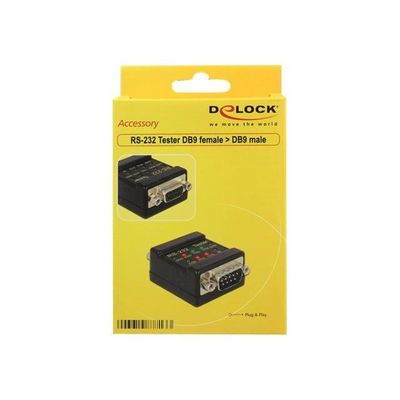Stock Bureau - DELOCK Testeur RS-232 - Douille DB9 vers Prise DB9