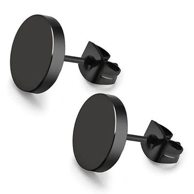 Boucles D'oreilles Femme/fille En Acier Inox Et Pierre D'ambre Cognac 8mm (fermoir Papillon) EWX031