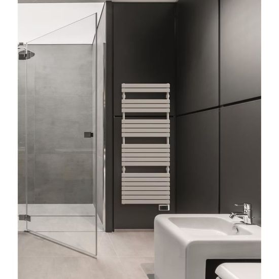 Sèche-serviettes électrique Rotatif ZOYI - 5 Barres Inox, 220V 82W, Thermostat 45-70°C, Minuterie 1-8h, étanche IPX4, Noir