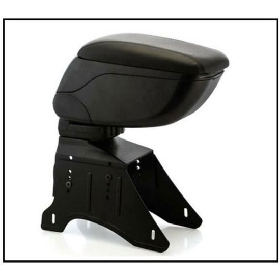 Accoudoir Central Universel Réglable Pour Voiture (Renault Scénic, Laguna, Clio Mk3) - Cuir Noir, Chromé, Neuf