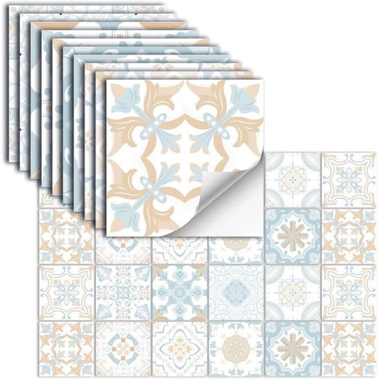 Lot De 24 Autocollants Carrelage Imperméable - 20x20cm, Motif Rouge Clair, Pour Cuisine Et Salle De Bain