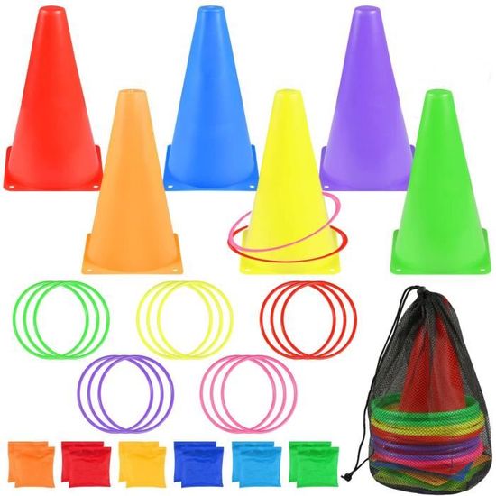 Jeu Extérieur 3 En 1 Enfant - Lancer D'anneaux + Fusée + Corde à Sauter - Télécommande 4 Vitesses - À Partir De 3 Ans - 9