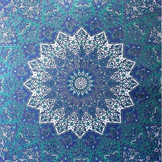 Tenture Murale Rond Mandala 182cm (72") - Coton Blanc - Art Déco - Tapis De Yoga/Plage/Jeté - Neuf Fabriqué En Inde