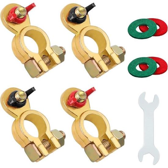2 Paires Cossses Batterie 12V Libération Rapide - Bornes Batterie Voiture Camion Bateau Rouge Et Bleu