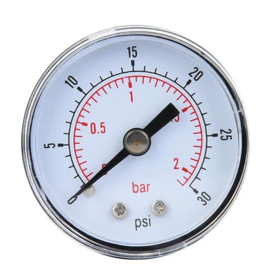 ARAMOX jauge de pression axiale Manomètre mécanique pour air huile eau 1 / 8inch BSPT Back Connection (0-30psi 0-2bar)