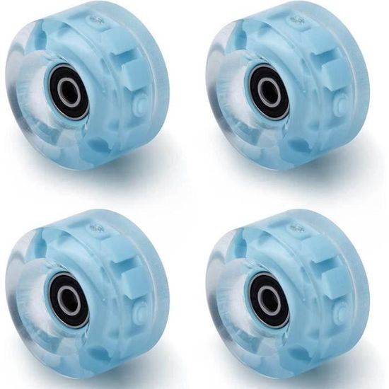 Roues De Roller Lumineuses 76/80mm - PU 92A, Roulements ABEC-9, LED Multicolores Sans Pile