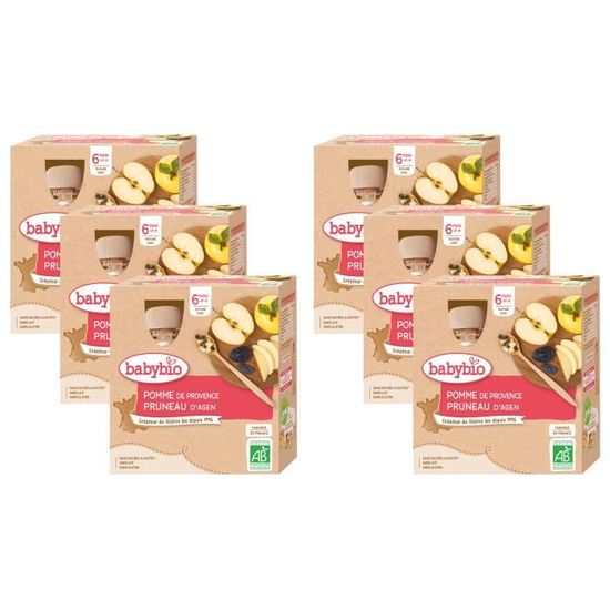 Babybio Gourde Pomme Pruneau 4x90g Lot de 6 Achat / Vente