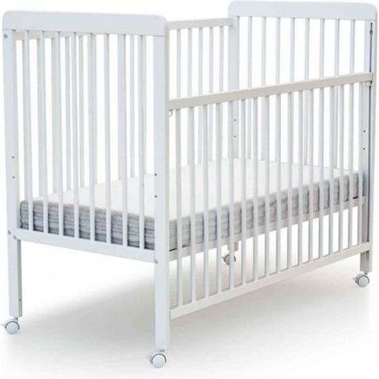Lit Bebe Coulissant A Barreaux Blanc 60x1 Cdiscount Puericulture Eveil Bebe