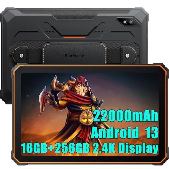 Blackview Active 8 pro Robuste Tablette Tactile 16Go + 256Go 10.36" Écran Batterie 22000mAh Tablette PC 48MP Double SIM 4G - Orange