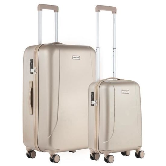 Valise Cabine Aluminium CarryOn 57cm - Double Serrure TSA - 4 Roues Doubles - 32L - Argenté
